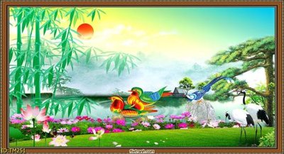 File gốc File tranh thủy mặc TM251 (cho in 3D) độc đáo