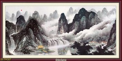 Download file gốc File tranh thủy mặc TM307 (in lụa) cao cấp