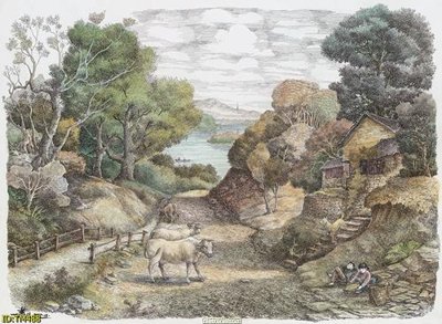 Hình ảnh gốc File tranh thủy mặc TM488 (để in khổ lớn)