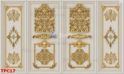 File tranh in trần 3D Tranh phào chỉ TPC17 (ảnh gốc)