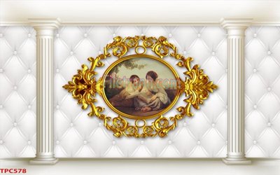 Ảnh gốc Tranh phào chỉ TPC578 (nét căng) in mica