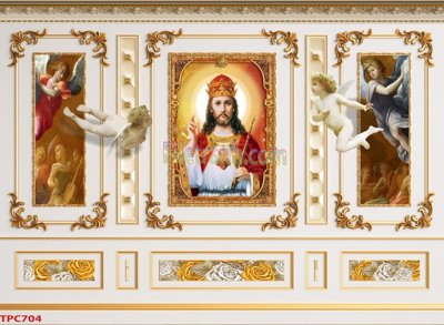 Download file Tranh phào chỉ TPC704 (gốc) in mica bàn thờ