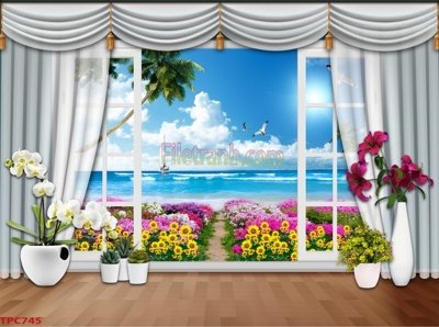 File gốc Tranh phào chỉ TPC745 (in lụa) hoa văn cổ điển