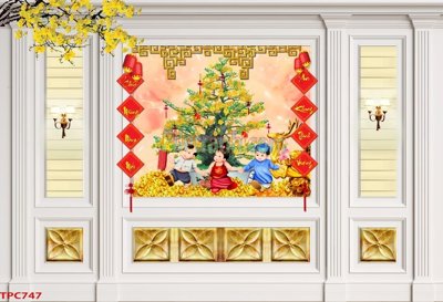 Ảnh gốc Tranh phào chỉ TPC747 (nét căng) in mica