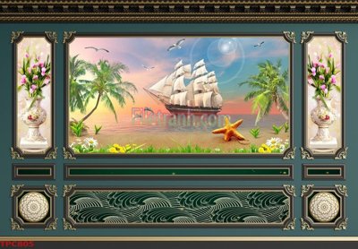 Ảnh gốc Tranh phào chỉ TPC805 (độ nét cao) in tráng gương