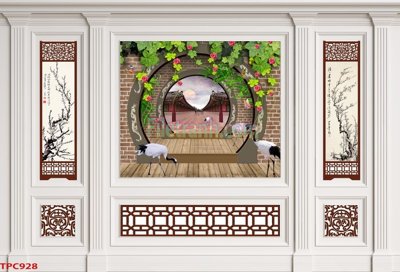 Download file Tranh phào chỉ TPC928 (gốc) in mica bàn thờ