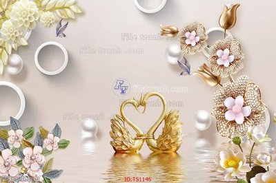 File tranh File hoa trang sức TS1146 (bản gốc) in lụa 3D