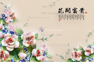 File tranh File hoa trang sức TS1413 (file gốc) chủ đề phong thủy