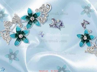 File gốc File hoa trang sức TS173 (in lụa) trang trí tường