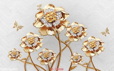 File gốc File hoa trang sức 3d TS2058 (trang trí) phòng trẻ em