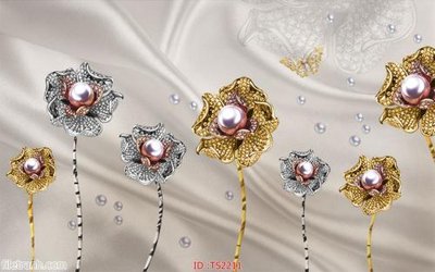 File gốc File hoa trang sức 3d TS2211 (in tráng gương) ốp tường