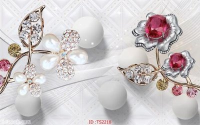 File tranh File hoa trang sức 3d TS2218 (ảnh gốc) in trần xuyên sáng