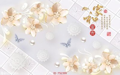 Hình ảnh file gốc in trần nhà File hoa trang sức 3d TS2399