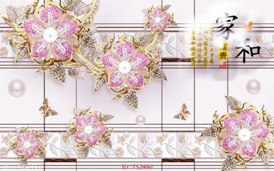 Hình ảnh file gốc in lụa File hoa trang sức 3d TS2490