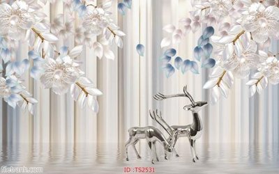 File gốc File hoa trang sức 3d TS2531 (trang trí) phòng trẻ em