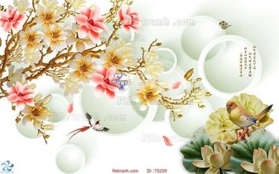 File tranh File hoa trang sức TS259 (gốc) in trên kính
