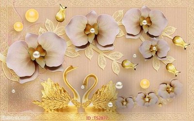 File tranh File hoa trang sức 3d TS2877 (gốc) chủ đề tĩnh vật