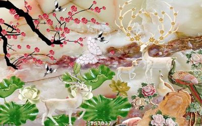 Ảnh gốc File hoa trang sức 3d TS3037 (độ nét cao) in tráng gương