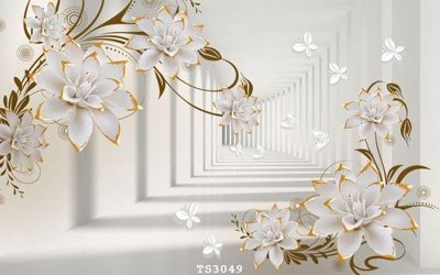 File gốc File hoa trang sức 3d TS3049 (in lụa) tranh thuận buồm