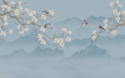 File tranh gốc in trần nhà File hoa trang sức 3d TS3554 3D