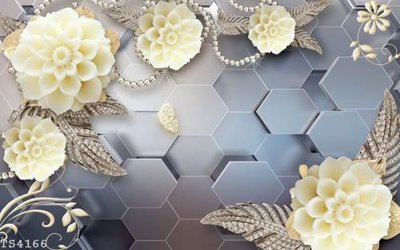 File tranh File hoa trang sức 3d TS4166 (gốc) in vải canvas