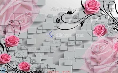 File gốc File hoa trang sức TS43 (in lụa) trang trí tường