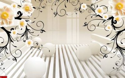 File tranh gốc File tranh hoa trang sức in tường 3d TS5062 chủ đề hiện đại