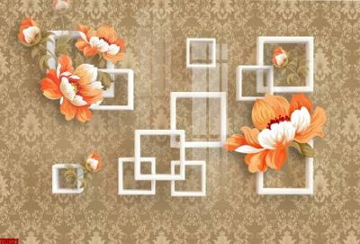 File PSD File tranh hoa trang sức in tường 3d TS5121 (gốc) tách lớp chi tiết