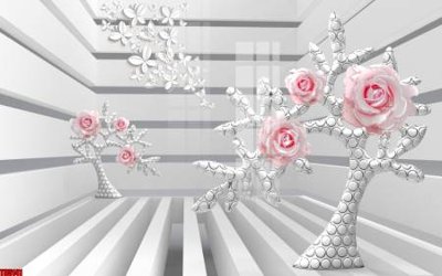 File gốc File tranh hoa trang sức in tường 3d TS5141 (dành cho quảng cáo)