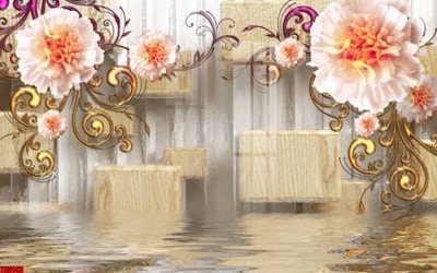 Hình ảnh file gốc File tranh hoa trang sức in tường 3d TS5143 cho in UV