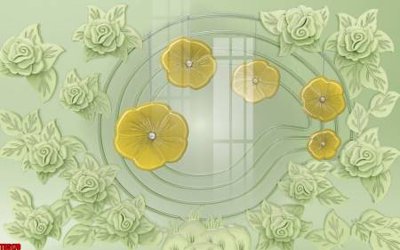 Download file gốc File tranh hoa trang sức in tường 3d TS5179 (in mica) 3D