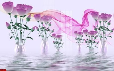 File gốc File tranh hoa trang sức in tường 3d TS5196 (in lụa) hoa văn cổ điển