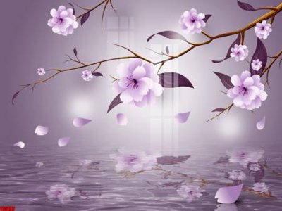 File in mica File tranh hoa trang sức in tường 3d TS5197 (bản gốc) làm vách ngăn