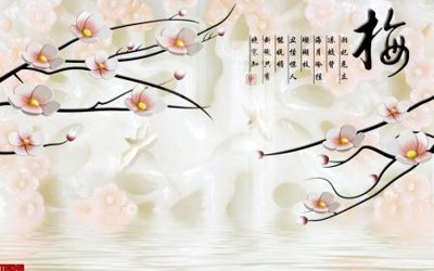 File in lụa File tranh hoa trang sức in tường 3d TS5246 (hoa văn) File tranh hoa trang sức in tường 3d TS5246