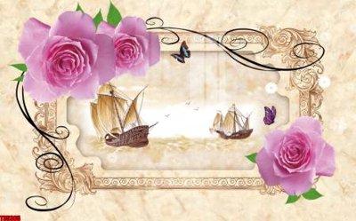 Download file gốc File tranh hoa trang sức in tường 3d TS5385 (in mica) trang trí