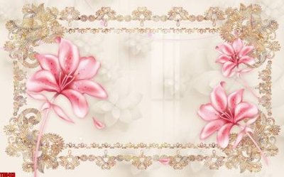 Ảnh gốc File tranh hoa trang sức in tường 3d TS5413 (siêu chi tiết) để in ấn