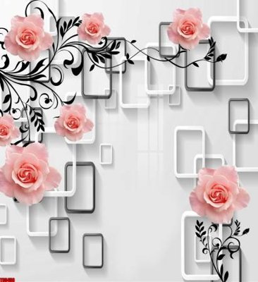 File tranh in trần File tranh hoa trang sức in tường 3d TS5458 (ảnh gốc siêu nét)