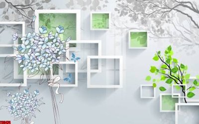 File gốc File tranh hoa trang sức in tường 3d TS5474 (in ấn) màu sắc trung thực