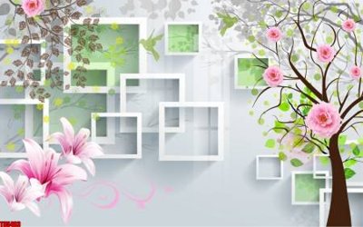 File in trần File tranh hoa trang sức in tường 3d TS5483 (bản gốc) phong cảnh