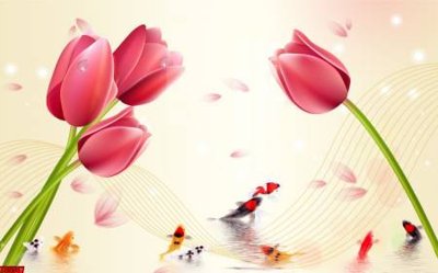 File ảnh File tranh hoa trang sức in tường 3d TS5507 (gốc) trang trí khách sạn