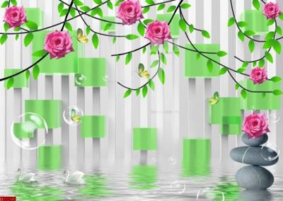 Tải file File tranh hoa trang sức in tường 3d TS5523 (ảnh gốc) in tráng gương