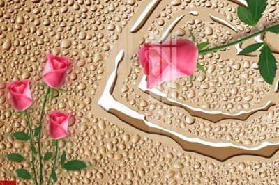 File ảnh File tranh hoa trang sức in tường 3d TS5666 (gốc) cho trang trí nội thất