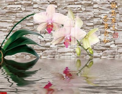 File gốc File tranh hoa trang sức in tường 3d TS5670 (in tráng gương) ốp tường