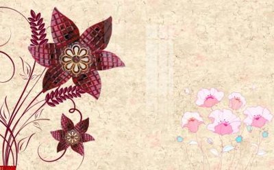 File ảnh File tranh hoa trang sức in tường 3d TS5686 (gốc) cho trang trí nhà hàng