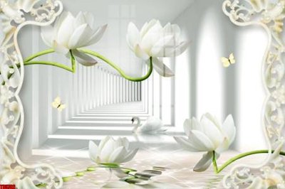 File tranh gốc File tranh hoa trang sức in tường 3d TS5702 (bản quyền) Filetranh.com