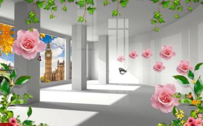 File PSD File tranh hoa trang sức in tường 3d TS5716 (bản gốc) dễ dàng edit