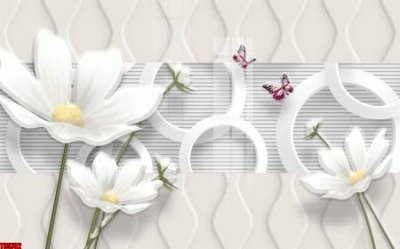 File tranh File tranh hoa trang sức in tường 3d TS5782 (gốc) chủ đề động vật