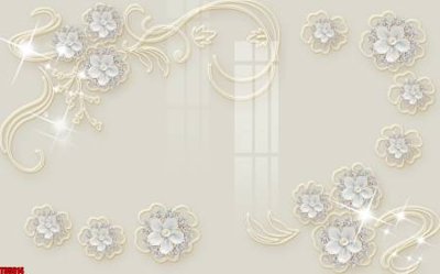 File tranh gốc File tranh hoa trang sức in tường 3d TS5814 (bản quyền) file PSD