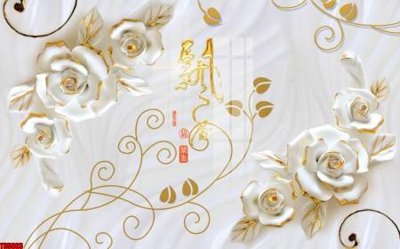 File ảnh File tranh hoa trang sức in tường 3d TS5863 (gốc) in poster