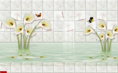 File gốc File tranh hoa trang sức in tường 3d TS5888 (in tráng gương) nghệ thuật